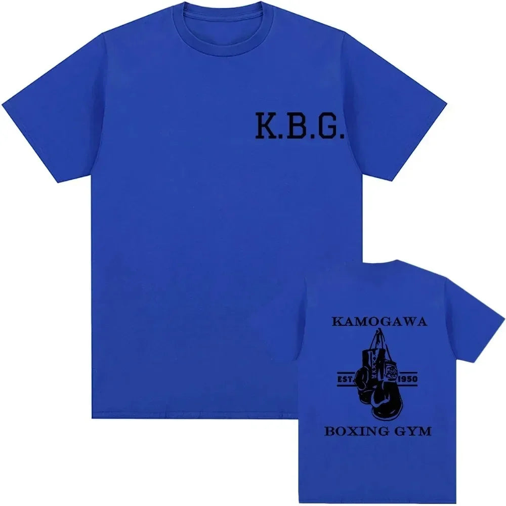 Streetwear Men Hajime No Ippo Printed Pure Cotton Vintage GYM Men's T-Shirt for Men Women Tops Funny Manga Kamagowa Boxing Gym