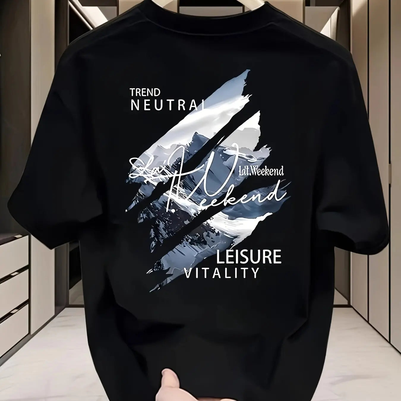 Men Cotton T-shirt T-shirt with The Trend of Neutral Graphics Daily Casual Street Breathable Daily Necessities Men Clothing