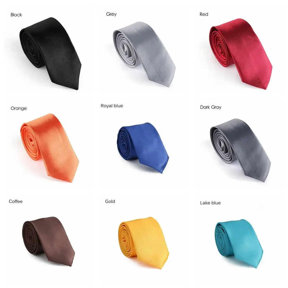 1Pc Fashion Slim Plain Mens Solid Skinny Neck Party wedding Tie Silk Necktie