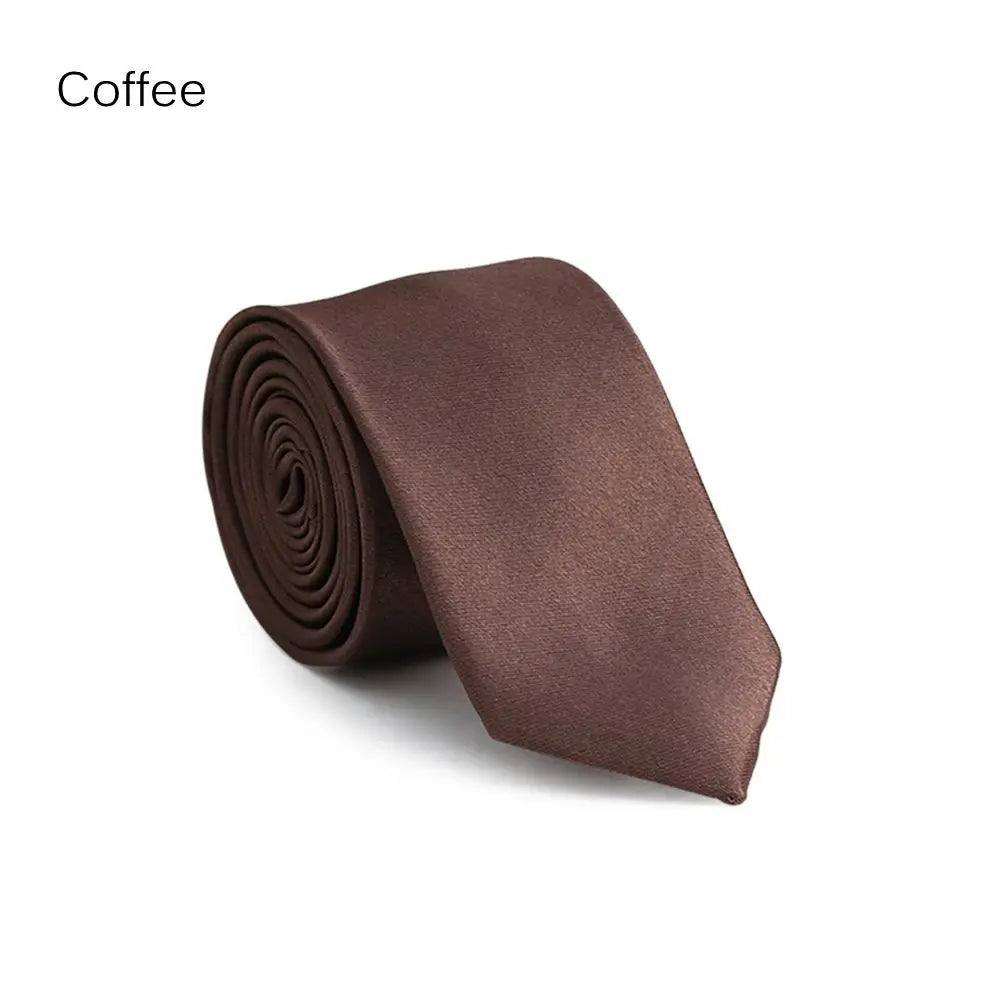 1Pc Fashion Slim Plain Mens Solid Skinny Neck Party wedding Tie Silk Necktie