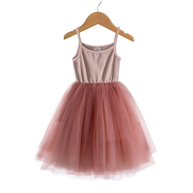Baby Girls Cotton Tutu Dress Toddler Party Tulle Sundress Infant Princess Sleeveles Dresses Children Kids Sundress Clothing