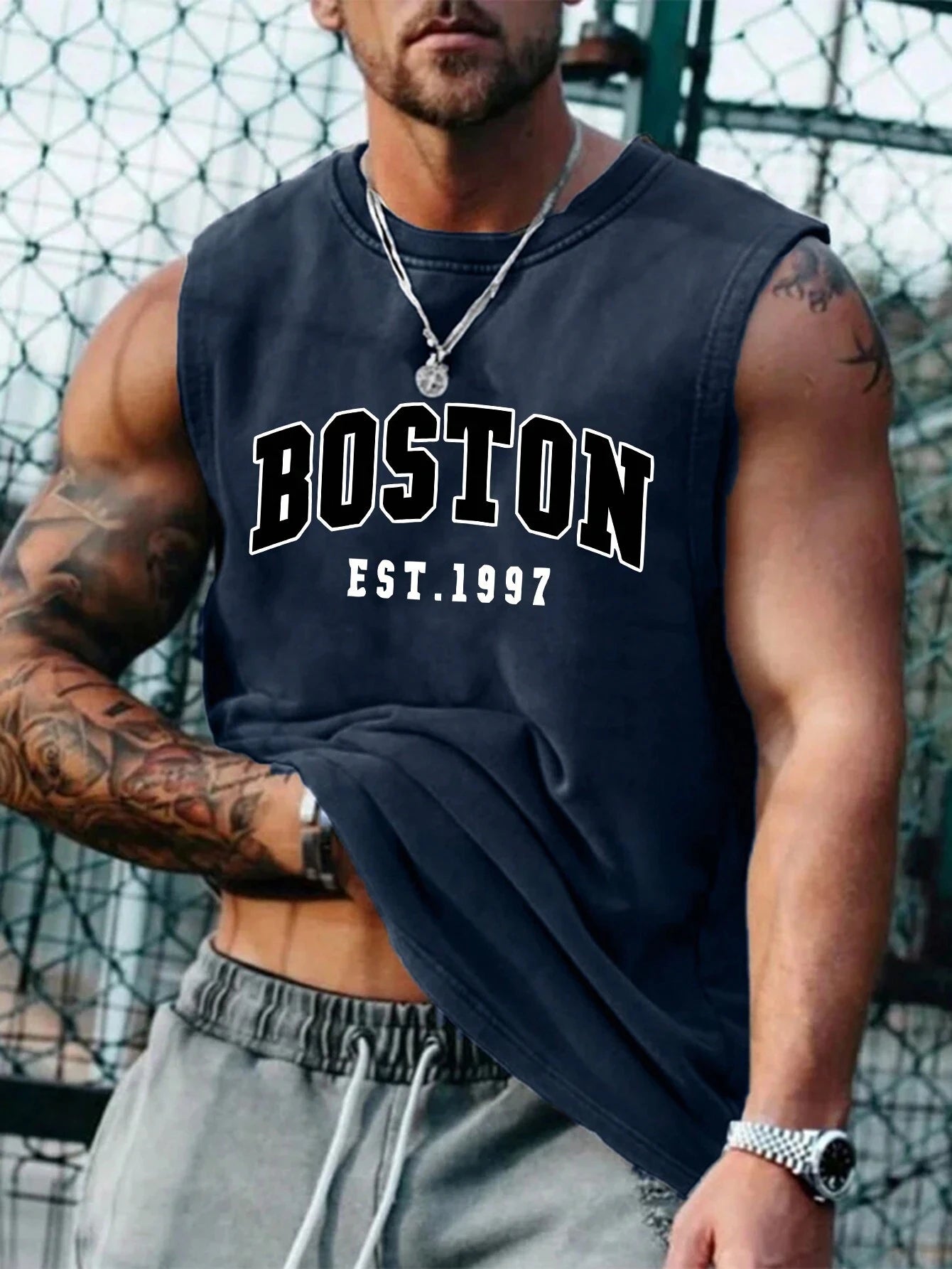 Men's Sleeveless T Shirt Minimalist Tank Top Suitable For Summer Outdoor Street Basketball Jersey Sports Men's Man Clothing Tees