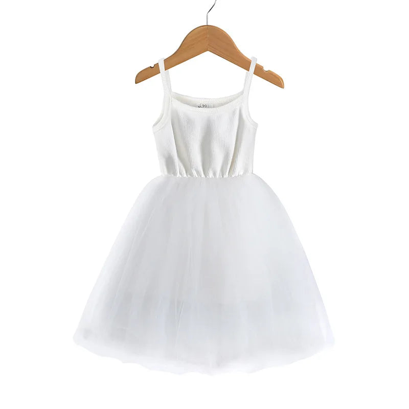 Baby Girls Cotton Tutu Dress Toddler Party Tulle Sundress Infant Princess Sleeveles Dresses Children Kids Sundress Clothing