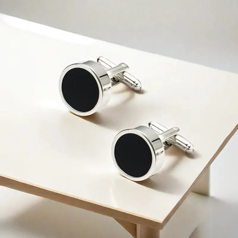New acrylic mirror cufflinks round business banquet cufflinks environmentally friendly electroplated cufflinks first choice for