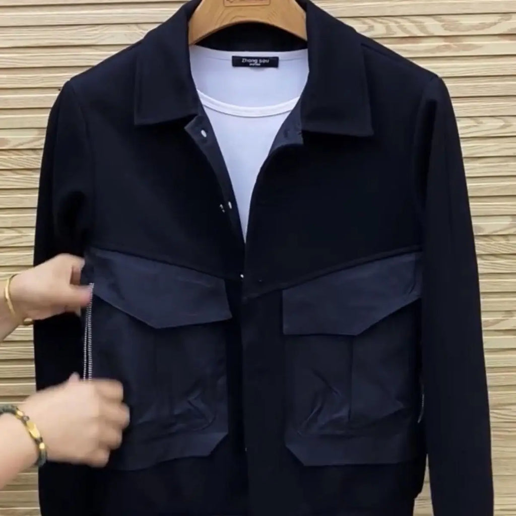 men clothing Spring and Autumn Washed Denim Suit Fashion Brand Jacket Korean Overalls Men's Casual Slim Black Two-Piece Suit