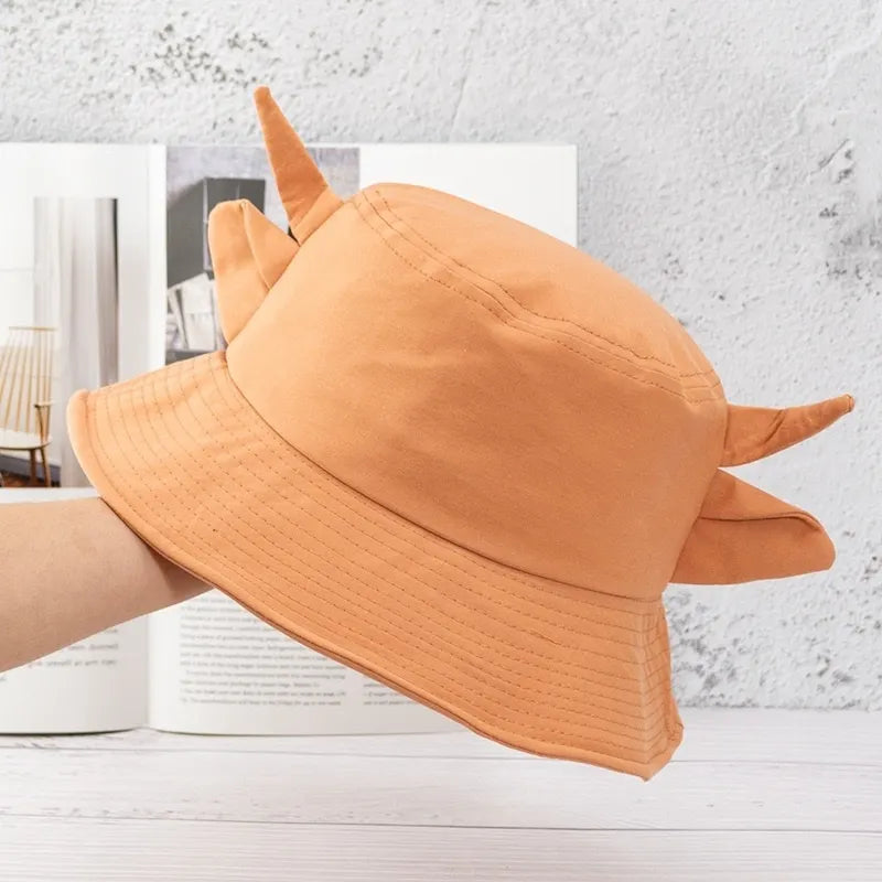 New Bucket Hats for Women Horns Cow Pattern Fashion Fisherman's hat Four Seasons Sun Hat Outdoor Beach Cap Bob Ladies Panama Hat