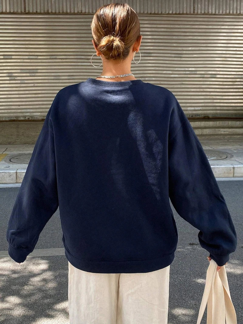Casual Women's Sweatshirts Kawaii Bow Graphic Prints Pullover Comfortable Warm Oversize Hoodie Autumn Fleece Soft Female Clothes