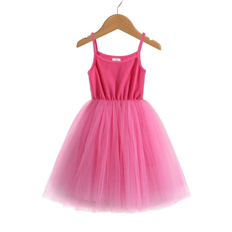 Baby Girls Cotton Tutu Dress Toddler Party Tulle Sundress Infant Princess Sleeveles Dresses Children Kids Sundress Clothing
