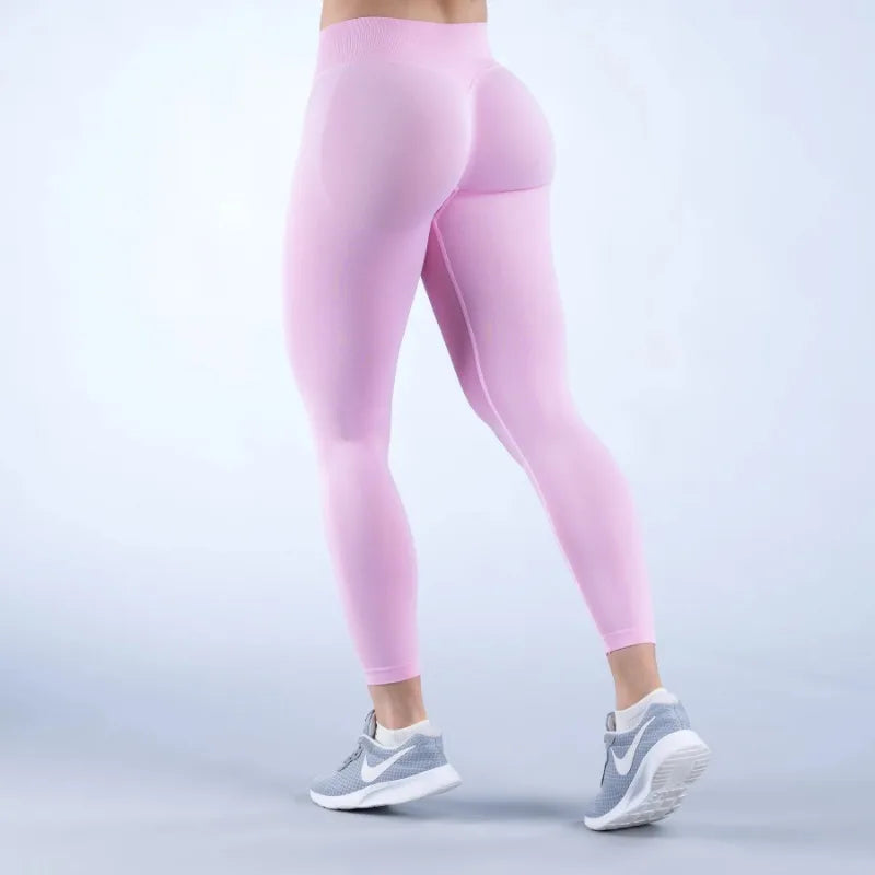 Seamless Yoga Leggings Women Three Waist Pleats Sports Fitness Trousers Sexy Hip Liftting Lowed-waist Fashionable Leggings