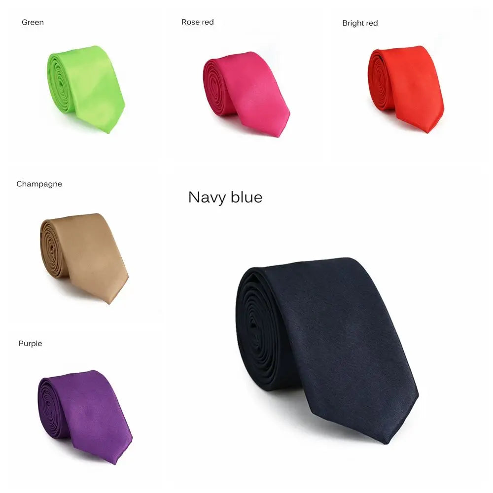1Pc Fashion Slim Plain Mens Solid Skinny Neck Party wedding Tie Silk Necktie