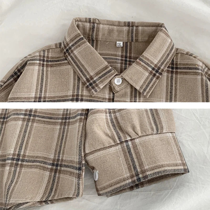 3XL Women Shirts Baggy Plaid Long Sleeve Chic Fashion Simple Casual New Females Spring Tops All-match Streetwear Retro Ulzzang
