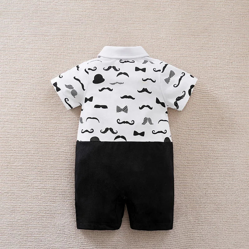 Baby Boy Outfit Clothing 2024 Summer Toddler Infant Costume Romper Jumpsuit Print Clothes 100% Cotton Short Sleeve Comfortable