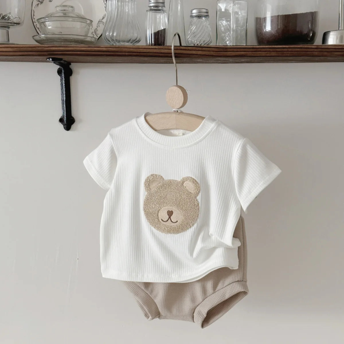 Baby Clothes Cute Children Tracksuit Summer Clothing Cartoon Bear Fashion Baby  T-shirt + Shorts Suit 2Pcs/Set  ﻿0-3Y